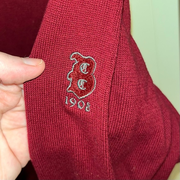 Cutter & Buck red and grey button up cardigan sweater - Picture 4 of 5